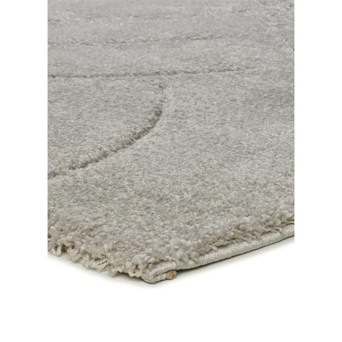 MOLIER Alfombra shaggy con formas abstractas en plata, varias medidas disponibles.