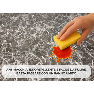 Tovaglia Antimacchia Plastificata Idrorepellente Rotolo Tasgliabile PVC Proteggi Tavolo Crystal Marmo D7 1,55mm