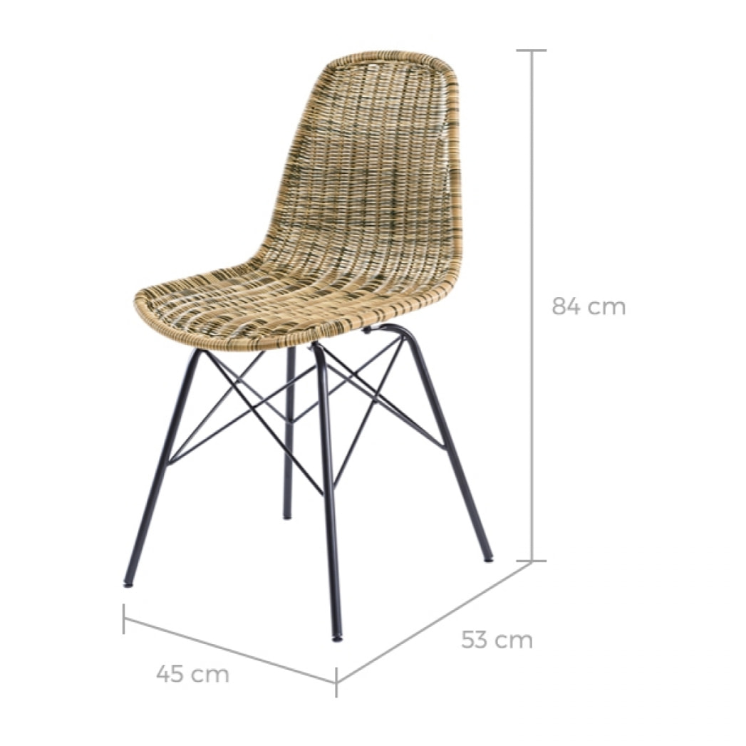 Chaise Tiptur en résine tressée naturelle (lot de 2)