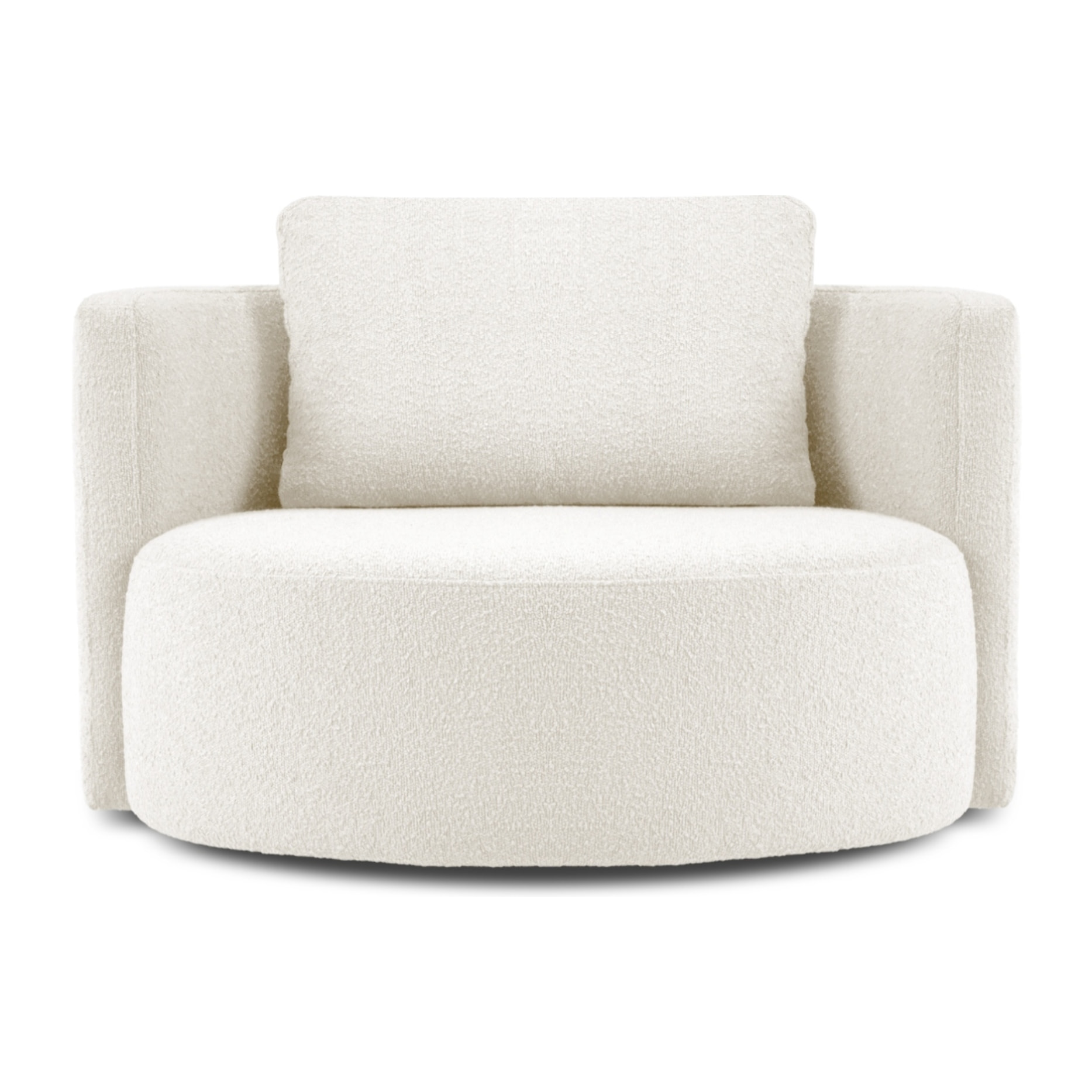 Fauteuil xl pivotant "Adam" bouclé blanc