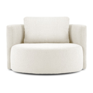 Fauteuil xl pivotant "Adam" bouclé blanc