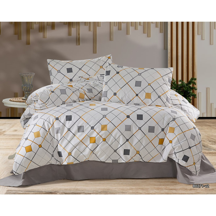 Parure housse de couette et taie(s) oreiller 100% Coton
