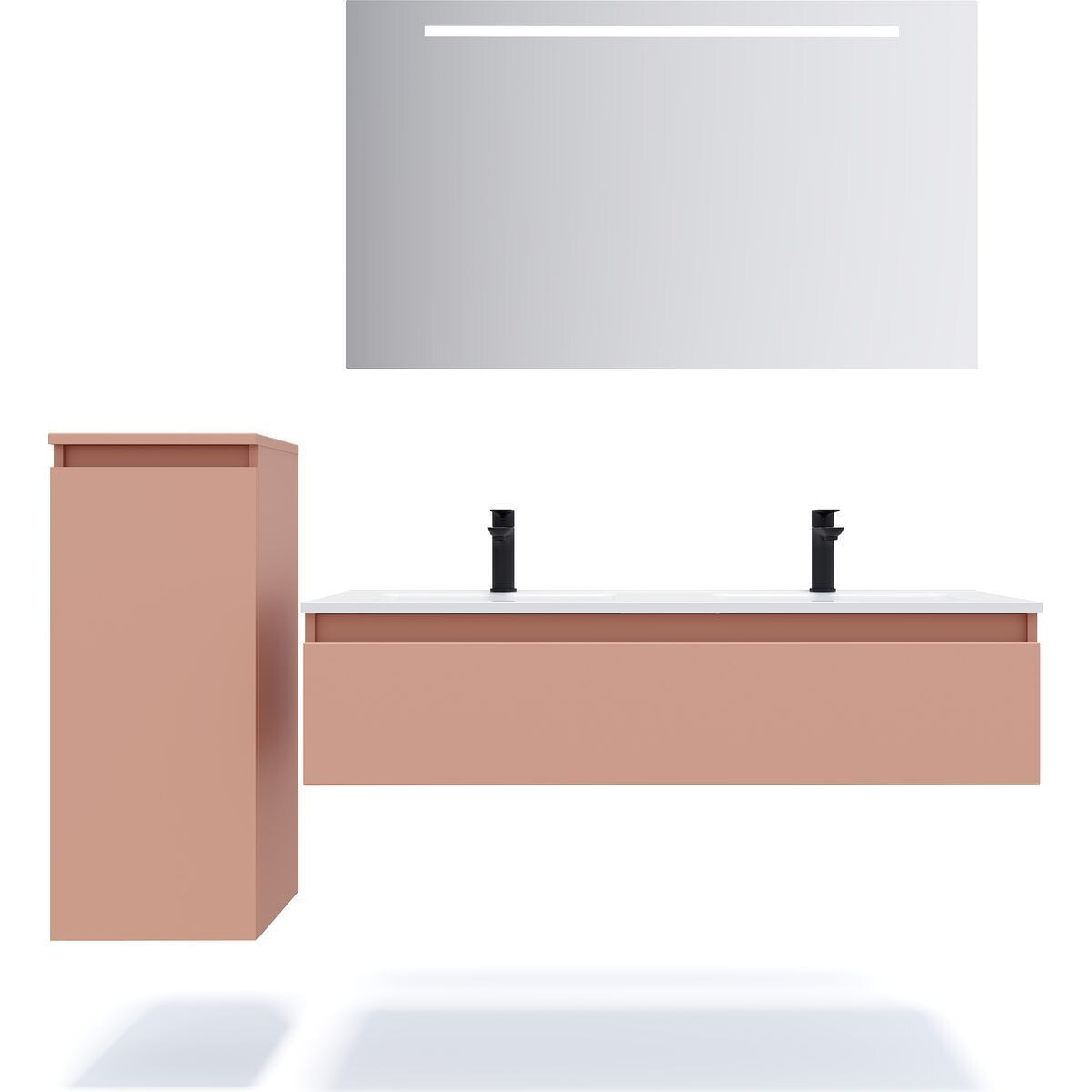 Ensemble double vasque 1 tiroir + miroir - HUDSON