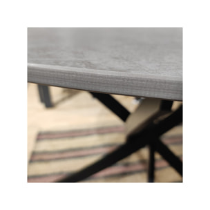 Table ronde céramique pleine masse gris béton de 100 cm de diamètre - STONE 2