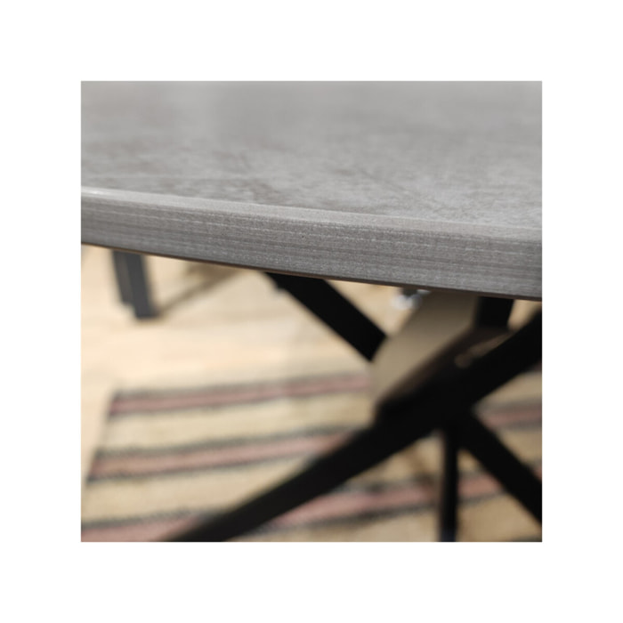 Table ronde céramique pleine masse gris béton de 100 cm de diamètre - STONE 2