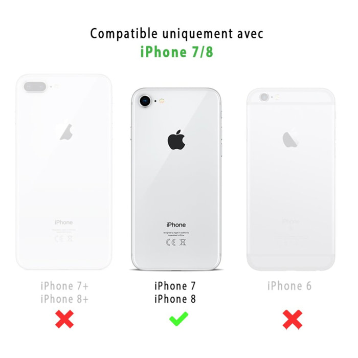 Coque iPhone 7/8 Antichoc Silicone + 2 Vitres en verre trempé Protection écran ultra résistant