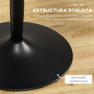 Mesa de Comedor Mesa Redonda Mesa de Cocina Moderna para 2 Personas con Base de Acero y Almohadillas Antideslizantes para Salón Ø70x75 cm Negro