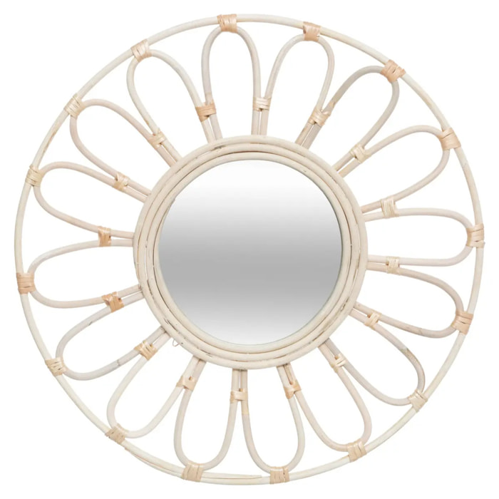 Miroir "Rosace" - rotin D56 cm