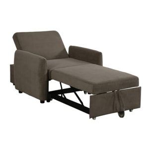 Poltrona letto con braccioli marrone chiaro - Oulida