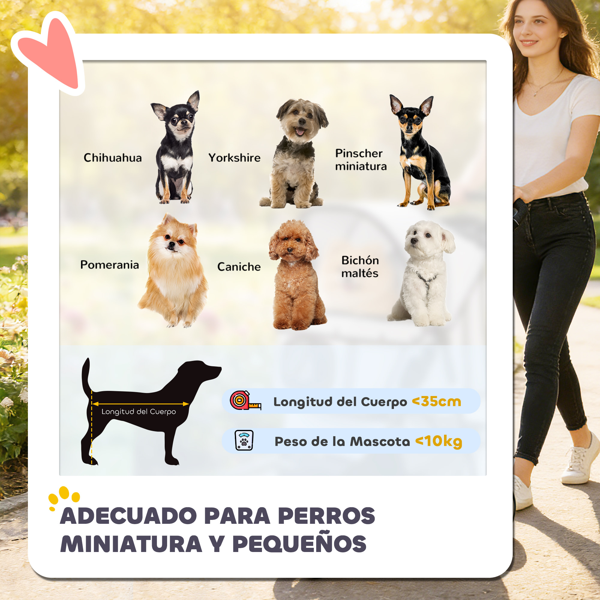 Carrito para Perros Plegable, hasta 10 kg, Cochecito para Perros Pequeños de 3 Ruedas con Capota Ajustable, Cesta, Ventanas de Malla, Portavasos, Ruedas de EVA y Frenos, para Gatos, Gris Claro