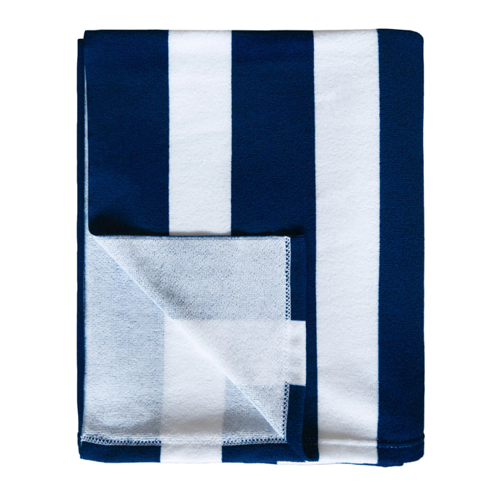 Serviette de plage microfibre - Rayada Marine - 140x170cm - 220g/m²