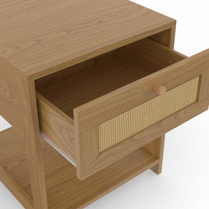 Tables de chevet Erin en cannage 1 tiroir - lot de 2