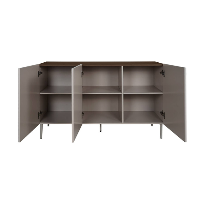 Buffet métal et décor bois 3 portes 120cm ASHTON