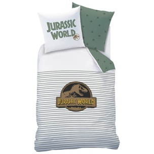 Parure de lit imprimée 100% coton, JURASSIC WORLD EMPREINTE