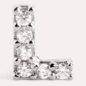 Pendiente Suelto Letter Sparks Plata