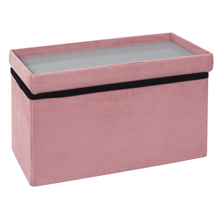 Coffre Banc Pliable Compatible Brique Rose