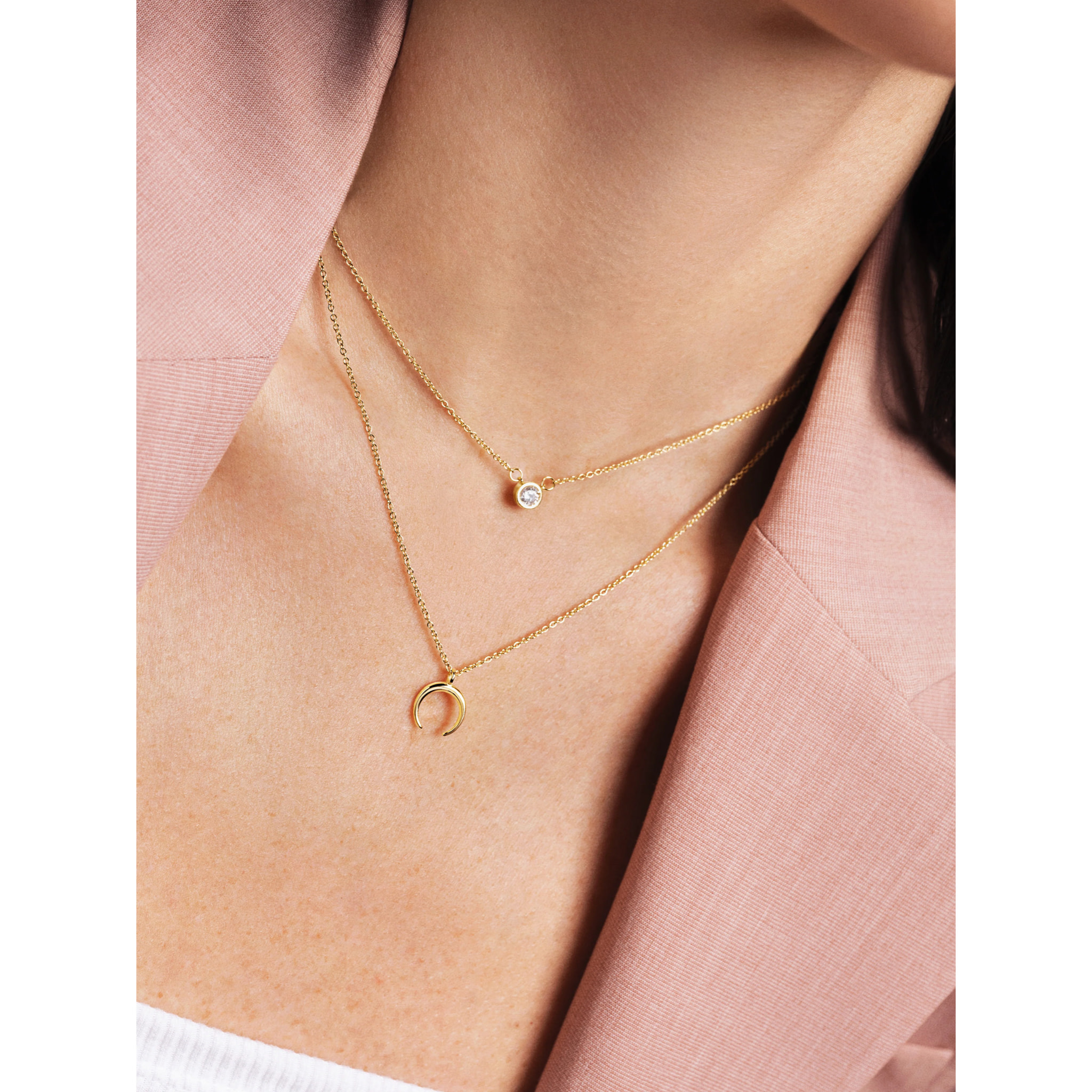 Collana Pack 2 Spark Necklaces + Mini Moonset Argento Placcato Oro