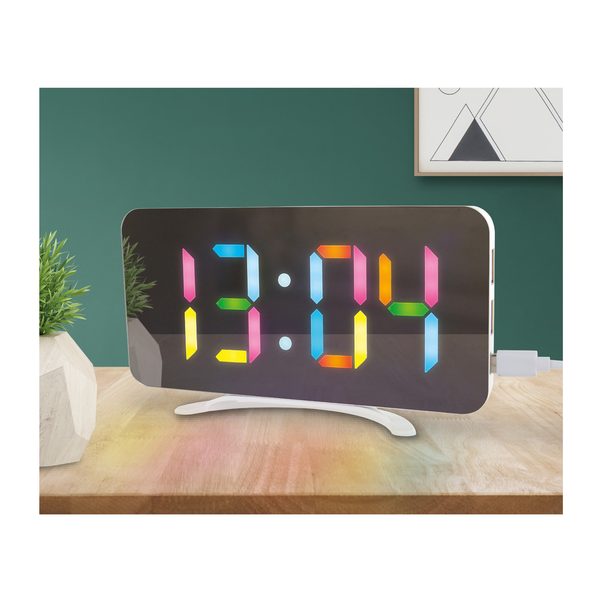 REVEIL NUMERIQUE LED MIROIR RGB