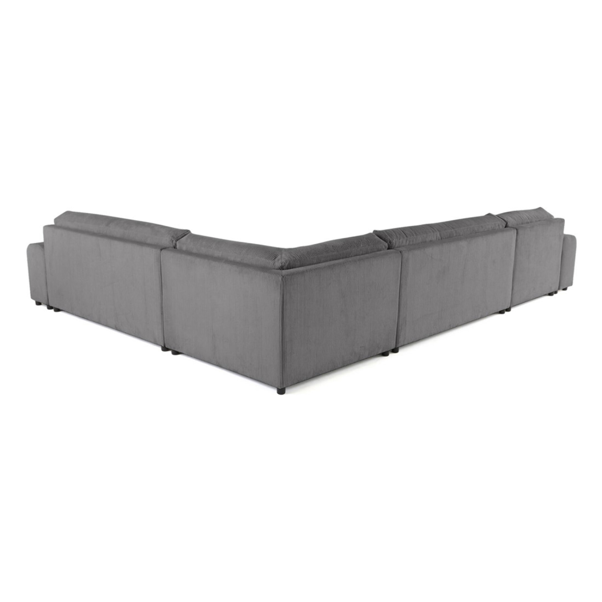 Garance - canapé modulable d'angle droit - 8 places - en velours côtelé - Gris foncé