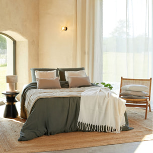 Parure de lit en gaze de coton - Kaki