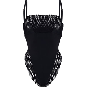 Body Sheer Opaque Romantic Net Bodysuit