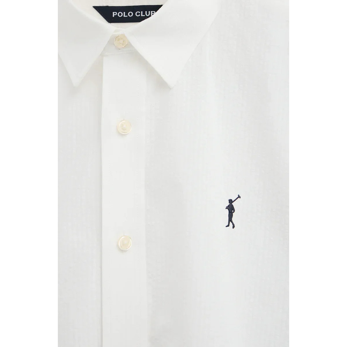 Camisa blanca con efecto arrugado de corte regular con logo Rigby Go