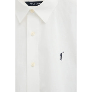 Camisa blanca con efecto arrugado de corte regular con logo Rigby Go
