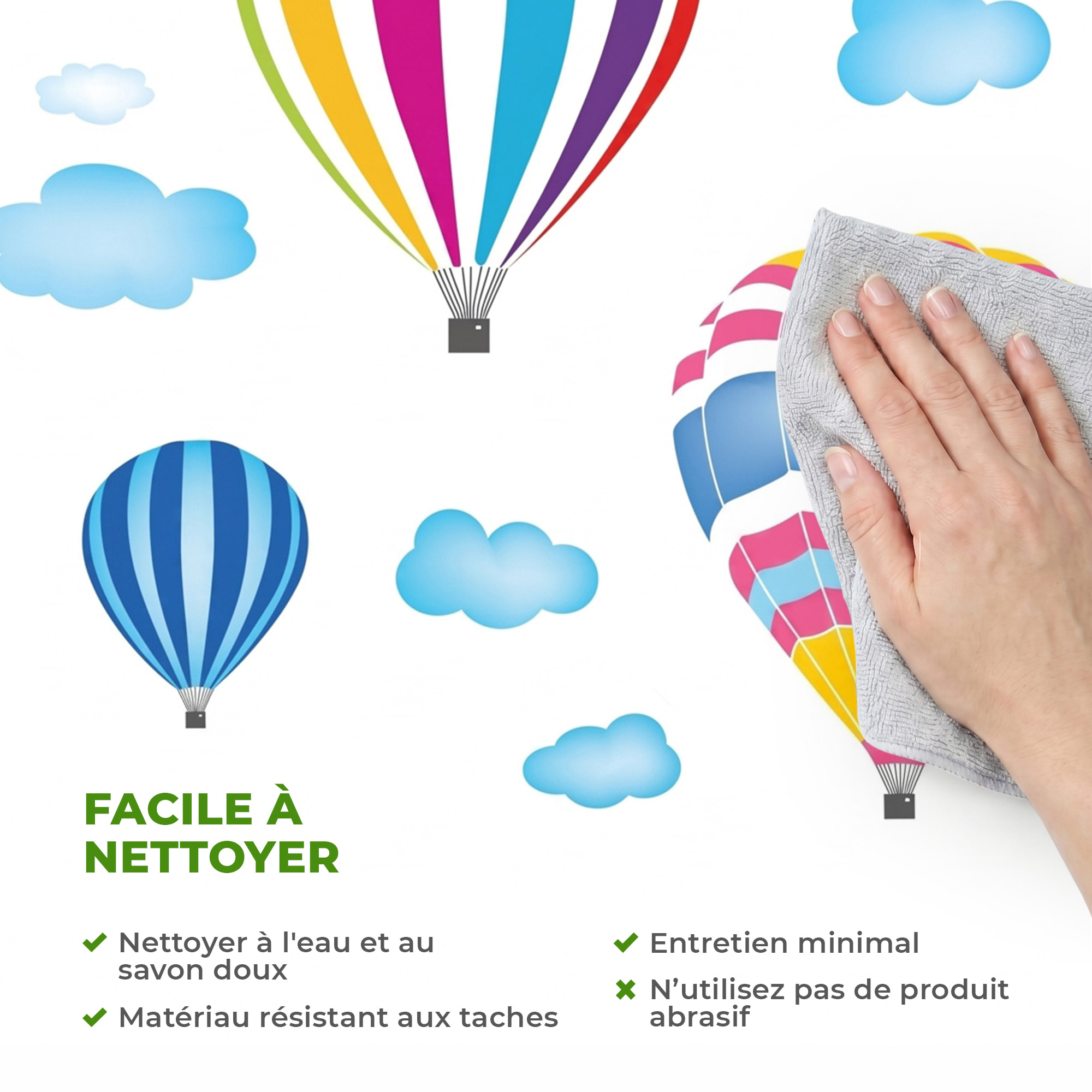 Stickers Muraux décoration adhésifs Montgolfières