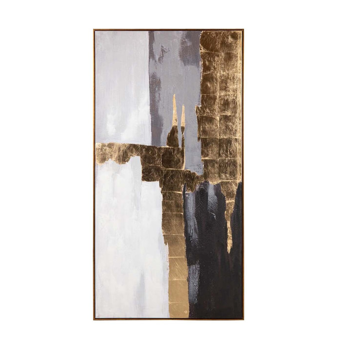 Cuadro Abstracto 80%pintado A Mano Foil 90x4x180 Cm