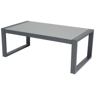 Salon de jardin IBIZA en tissu gris 4 places - aluminium anthracite