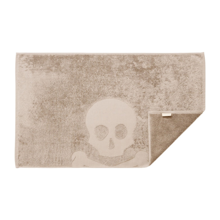 Alfombra de baño calavera 50x80cm 100% algodón 750gsm beige scalpers home