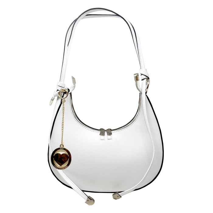 Chicca Borse - Borsetta a Spalla Donna in Vera Pelle - Colore Bianco