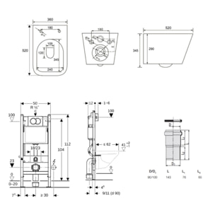 Delta pack WC bâti 112cm + WC suspendu sans bride Swiss Aqua Technologies avec abattant SoftClose + plaque (GEBSTINFWR01MAN-FR)
