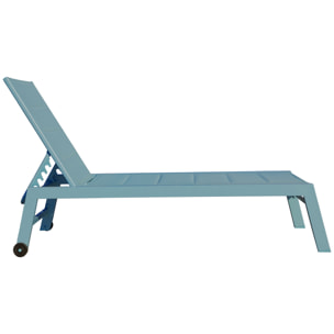 Bain de soleil BARBADOS en textilène bleu clair - aluminium bleu clair