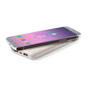 Power Bank natura grano di canna Wireless 10W. 8000 mAh.
