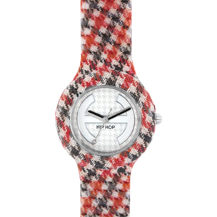 Orologio HIP HOP PIED DE POULE ROSSO-BIANCO
