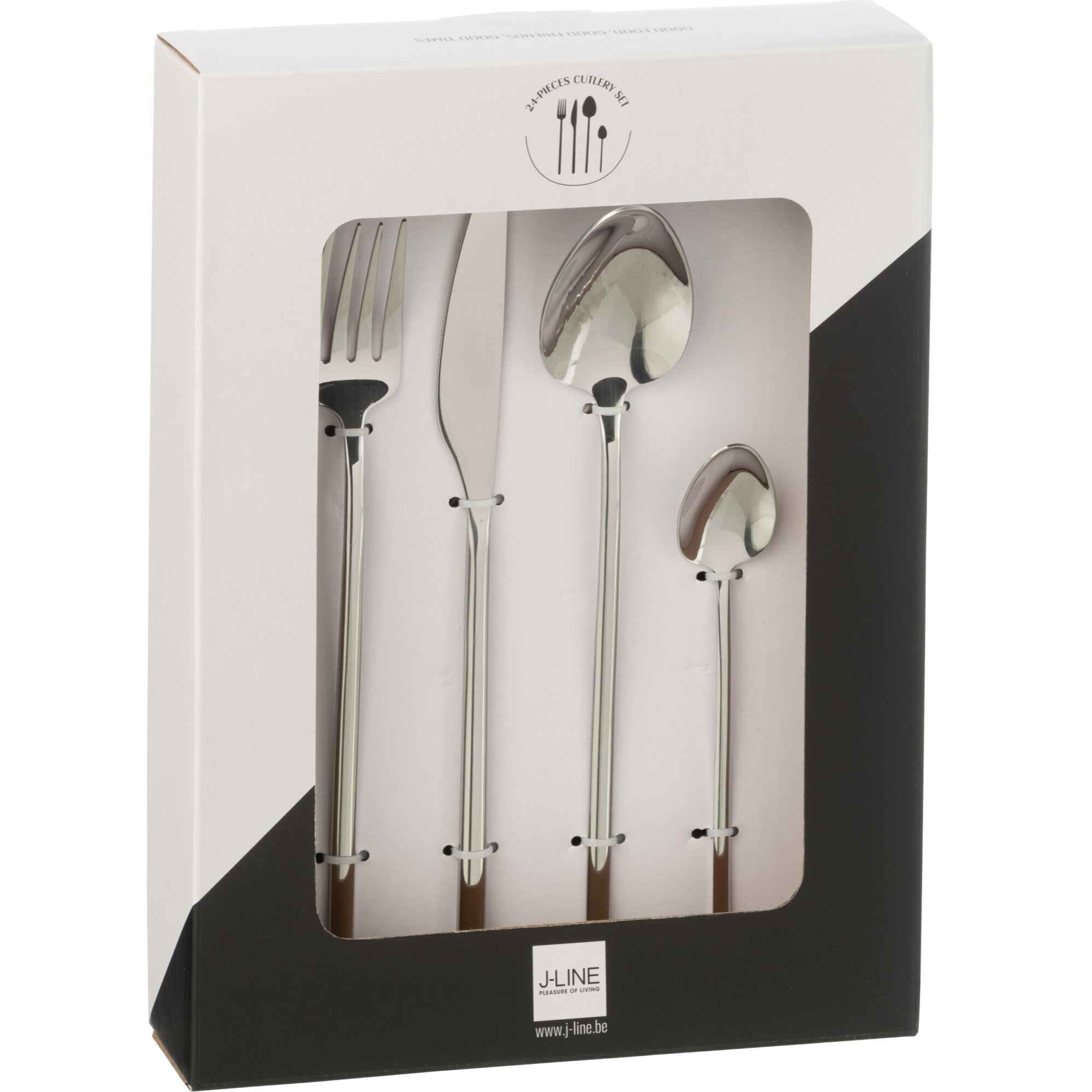 J-Line couvert - acier inoxydable - argent brillant - box de 24 pièces