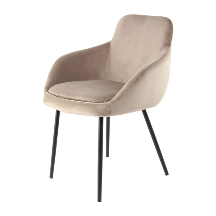Set di 2 sedie Cobain 800 in velluto taupe