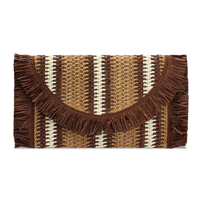 Pochette da mare in paglia marrone