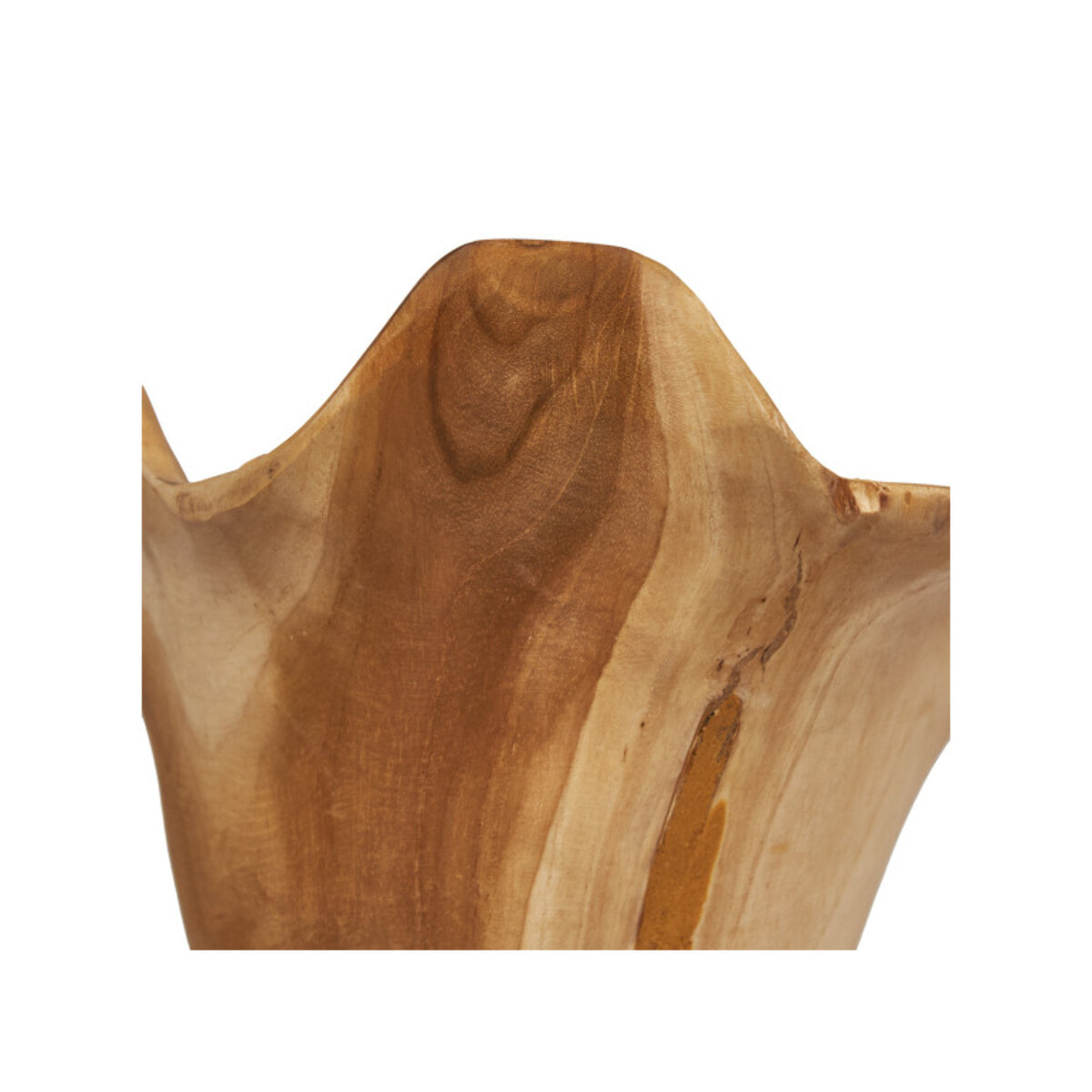 Sculpture fleur H. 30 cm en racines de teck bicolores avec socle – GINA