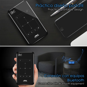 Mini videoproiettore portatile LED P09 II, DLP. Android 9.0, Wi-Fi, pannello touch. Batteria ricaricabile. Clonazione schermo. Netflix, YouTube, ecc.