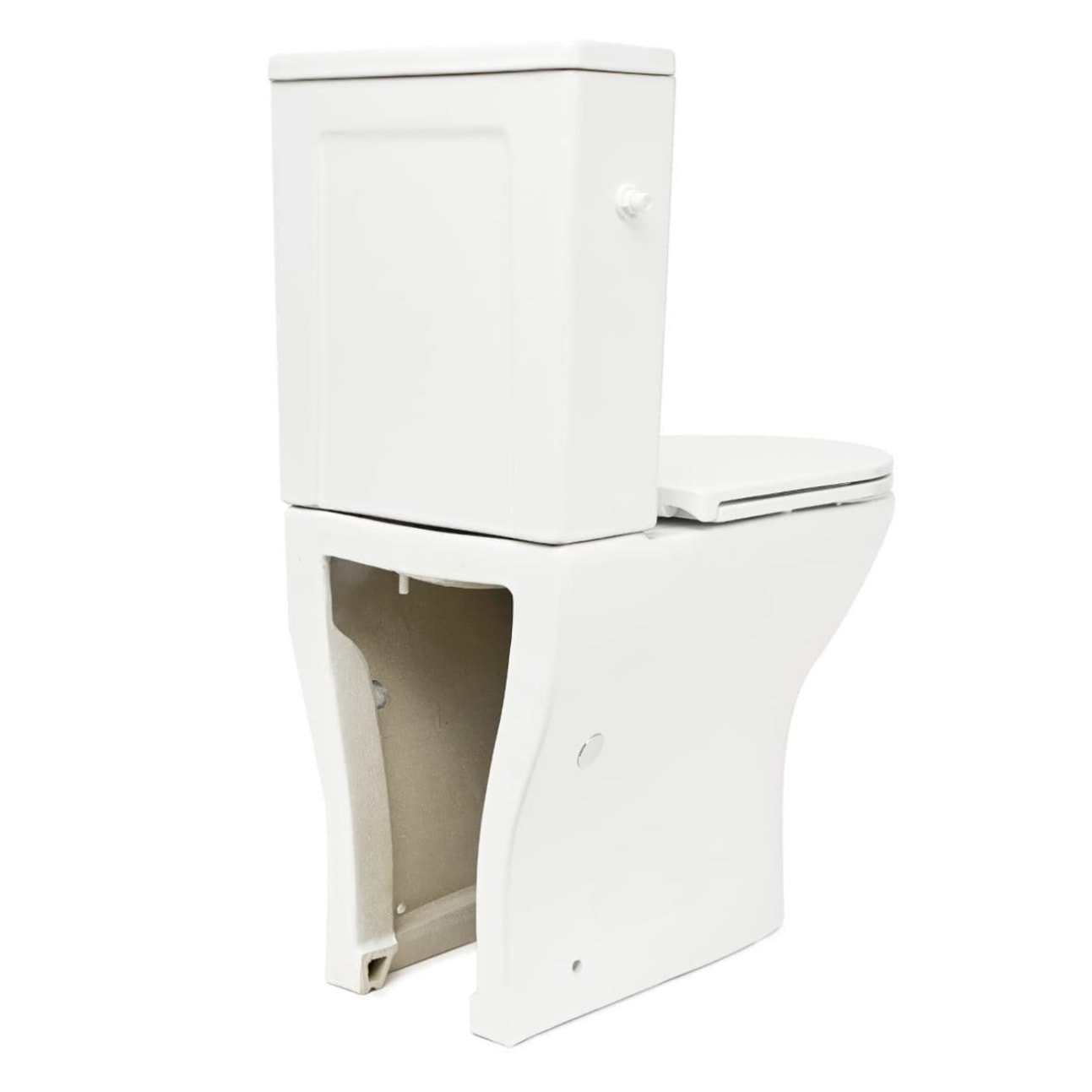 Brevis Combi WC à poser sans bride en céramique compatible PMR avec abattant SoftClose, blanc (SATBRE033RREXVPP)