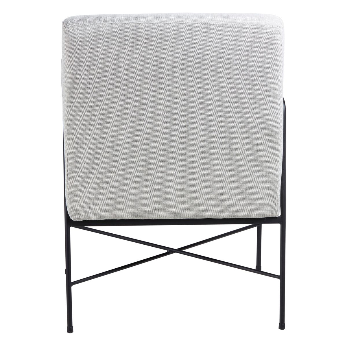 Fauteuil chevron gris pieds métal Luis