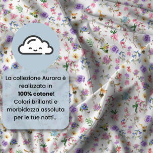 PARURE COPRIPIUMINO MATRIMONIALE AURORA STAMPA DIGITALE -100% cotone Made in Italy