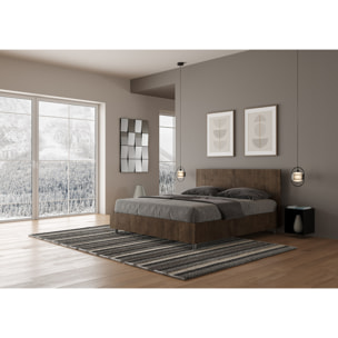 Letto senza rete 160x200 testata dritta noce Demas