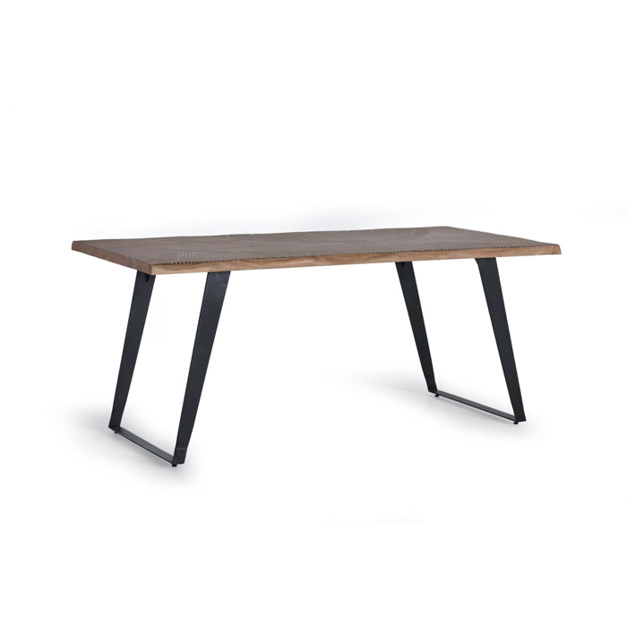 Mesa de comedor - madera de acacia y metal - 78x180x90cm