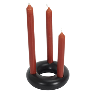 Support 3 Bougies Noir