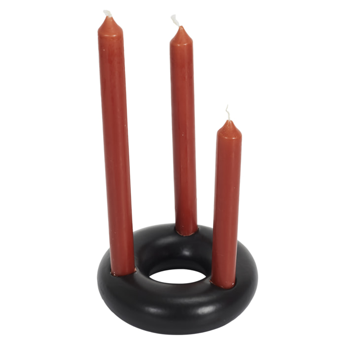 Support 3 Bougies Noir