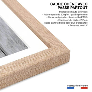 Poster régime crétois Affiche + cadre en bois - Chêne