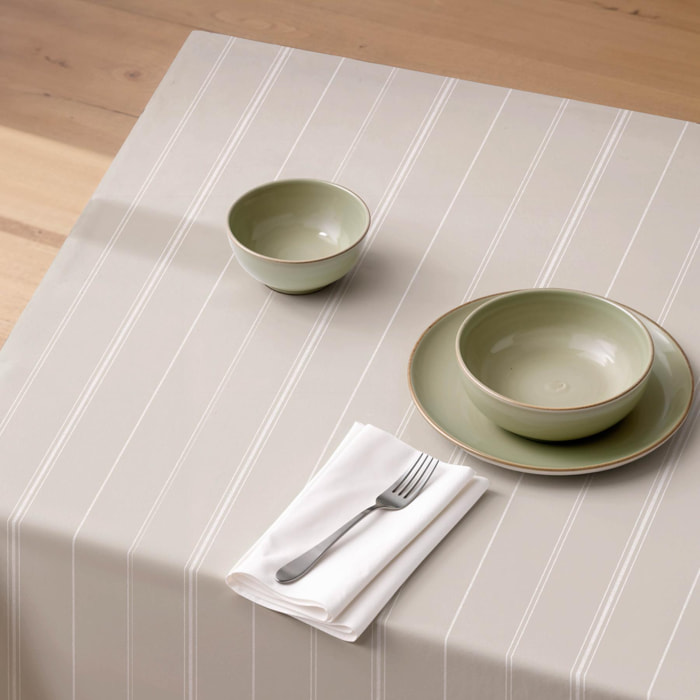 Nappe imprimée anti-tâches SIRA BEIGE